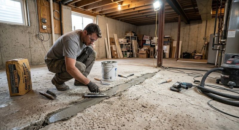 Cracked Basement Floor Repair in Bartow, FL